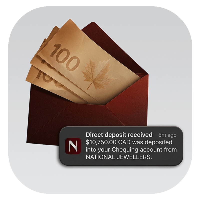 Get paid cash or e-transfer when you sell gold, silver, diamonds, watches or other luxury items at National Jewellers