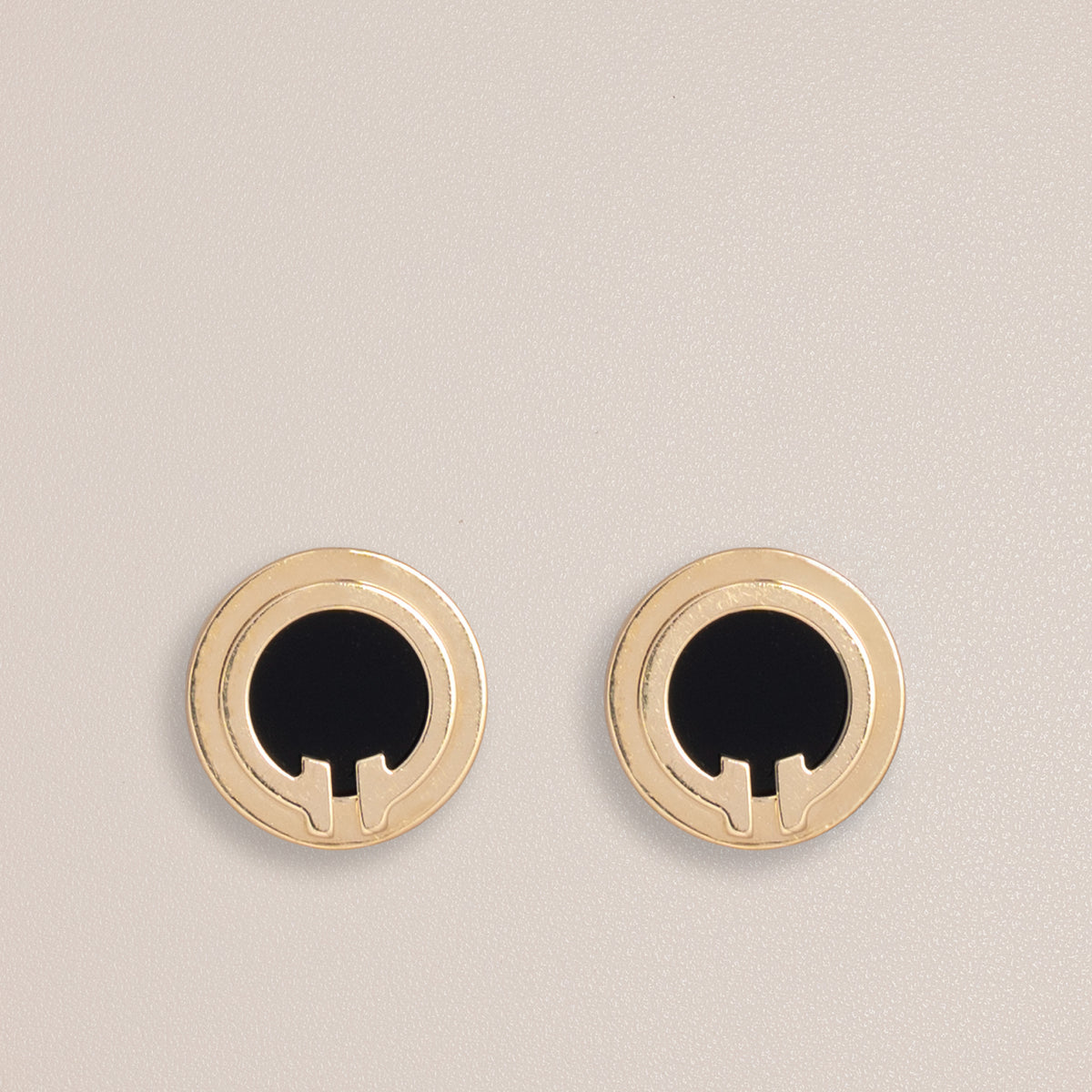 Tiffany & Co. 18K Yellow Gold Onyx Tiffany T Earrings