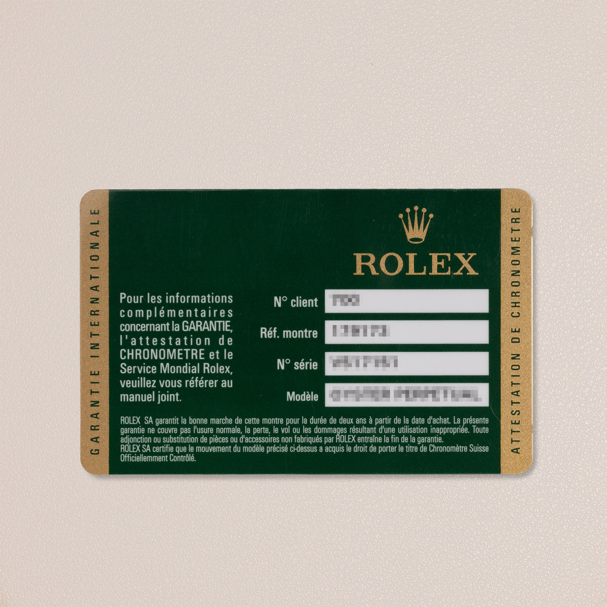 Rolex Oyster Perpetual 26 176234, Silver Arabic Dial (2007) — original warranty card