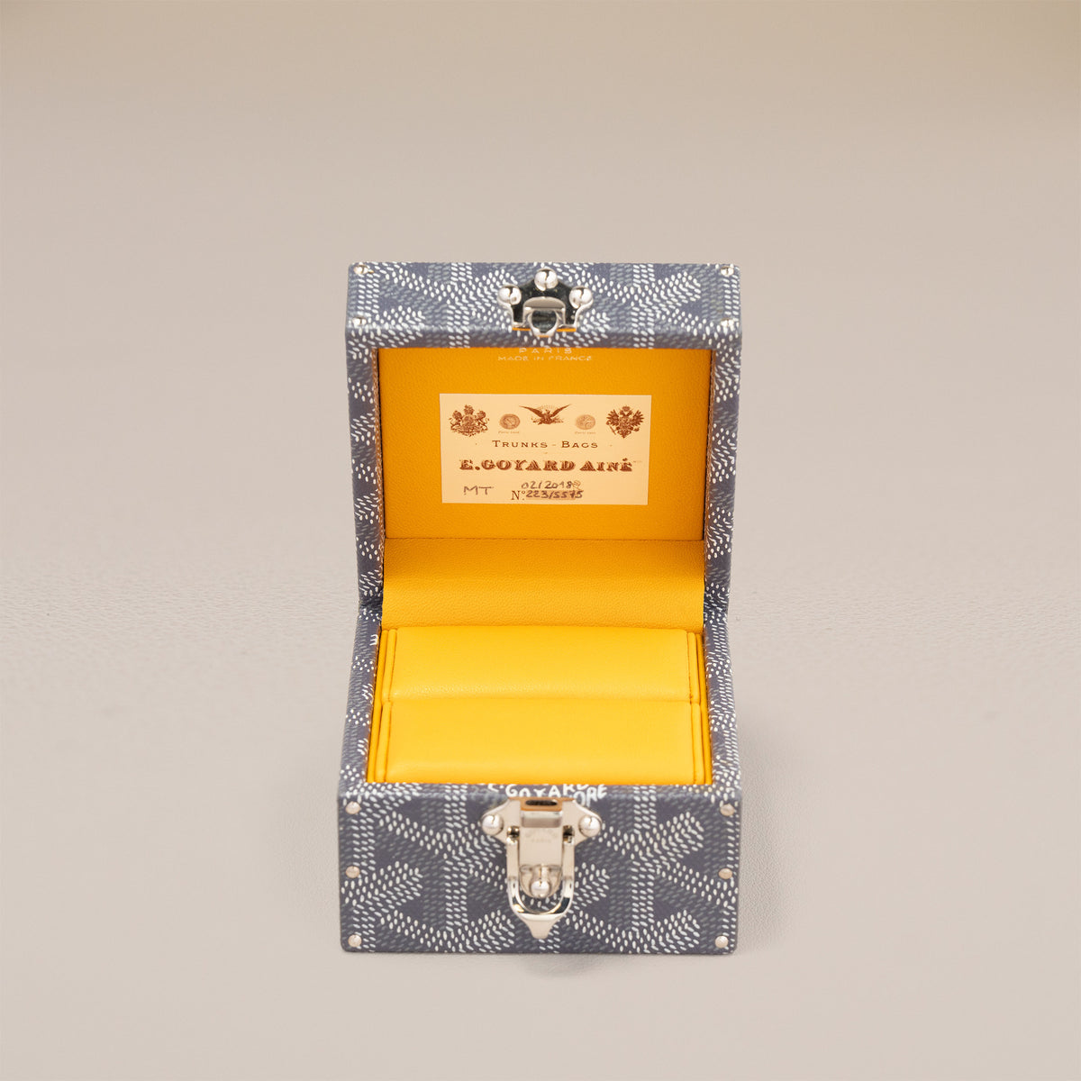 Goyard Régence Trunk, Grey — interior