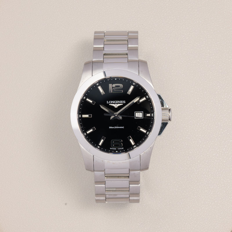 Longines Conquest Quartz L3.659.4, Black Dial