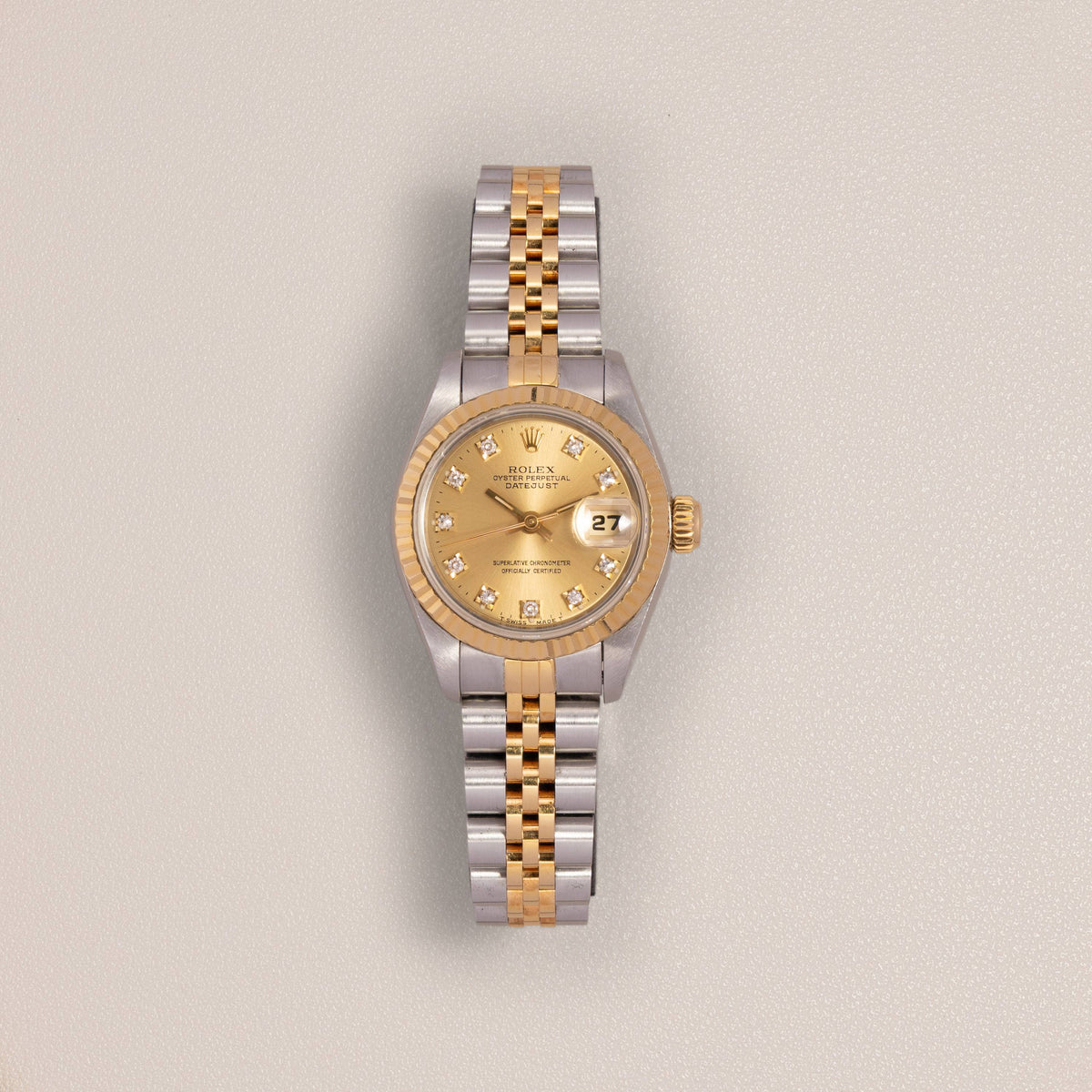 Rolex Lady-Datejust 26 69173G, Steel and 18K Yellow Gold, Diamond Dial (1993)