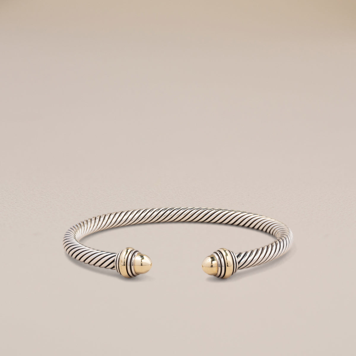 David Yurman Sterling Silver and 14K Gold Classic Cable Bracelet