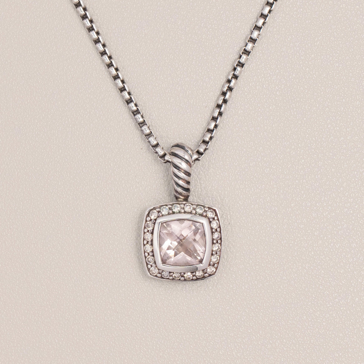 David Yurman Sterling Silver Morganite Albion Pendant