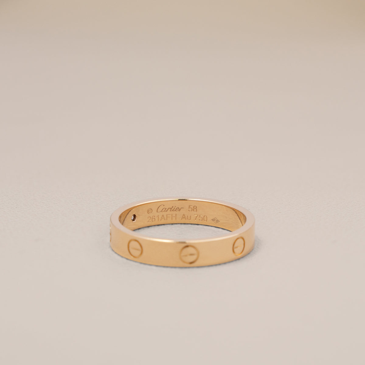 Cartier 18K Yellow Gold Diamond Love Ring, Size 58 — detail