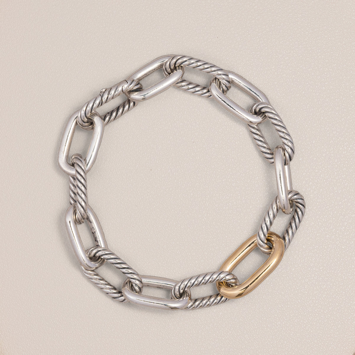 David Yurman Sterling Silver and 18K Gold DY Madison Bracelet