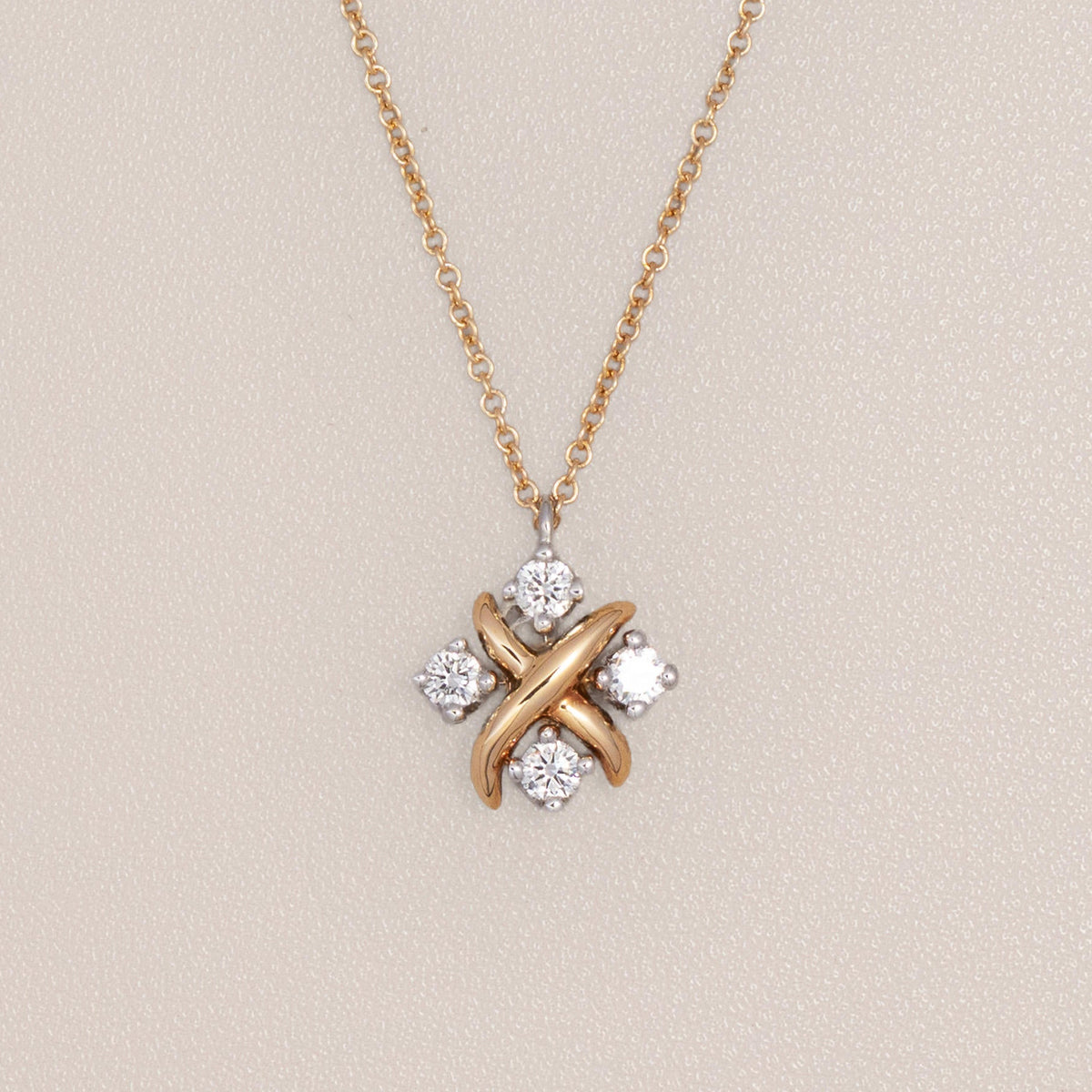 Tiffany & Co. 18K Yellow Gold Schlumberger Sixteen Stone Pendant