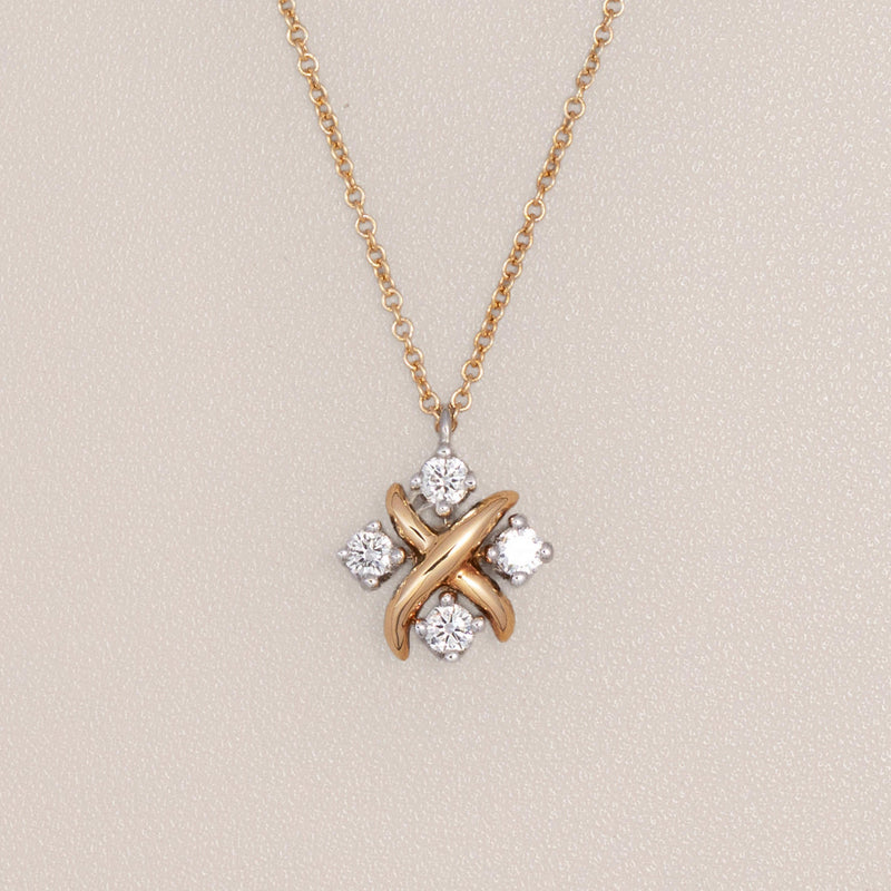 Tiffany & Co. 18K Yellow Gold Schlumberger Sixteen Stone Pendant