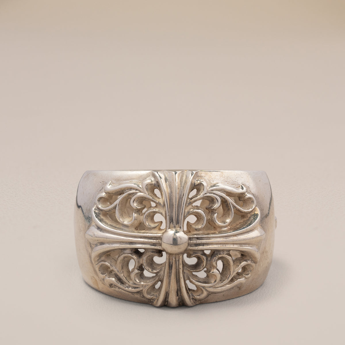 Chrome Hearts Sterling Silver Floral Cross Cuff