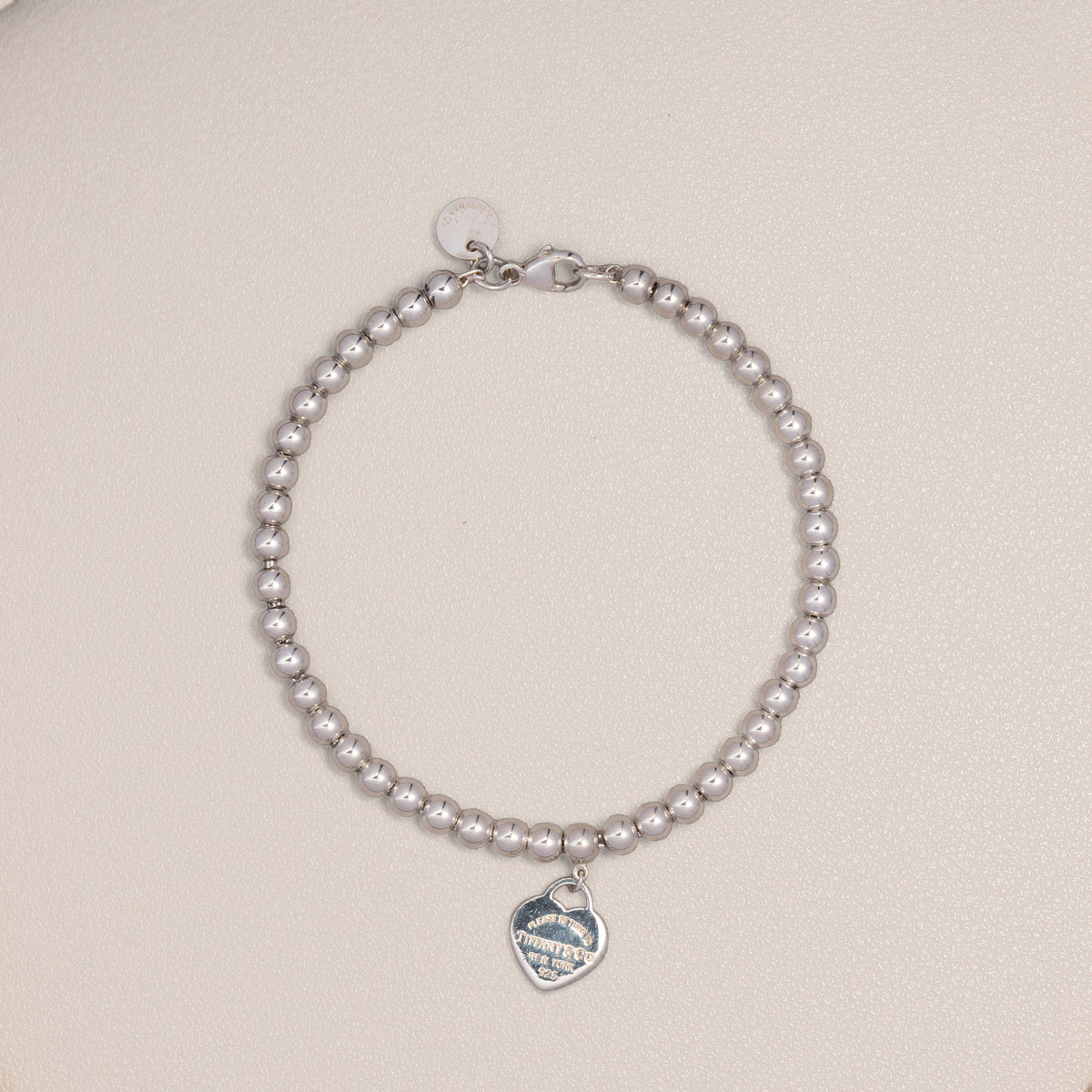 Tiffany & Co. Sterling Silver Return to Tiffany Mini Heart Bead Bracelet