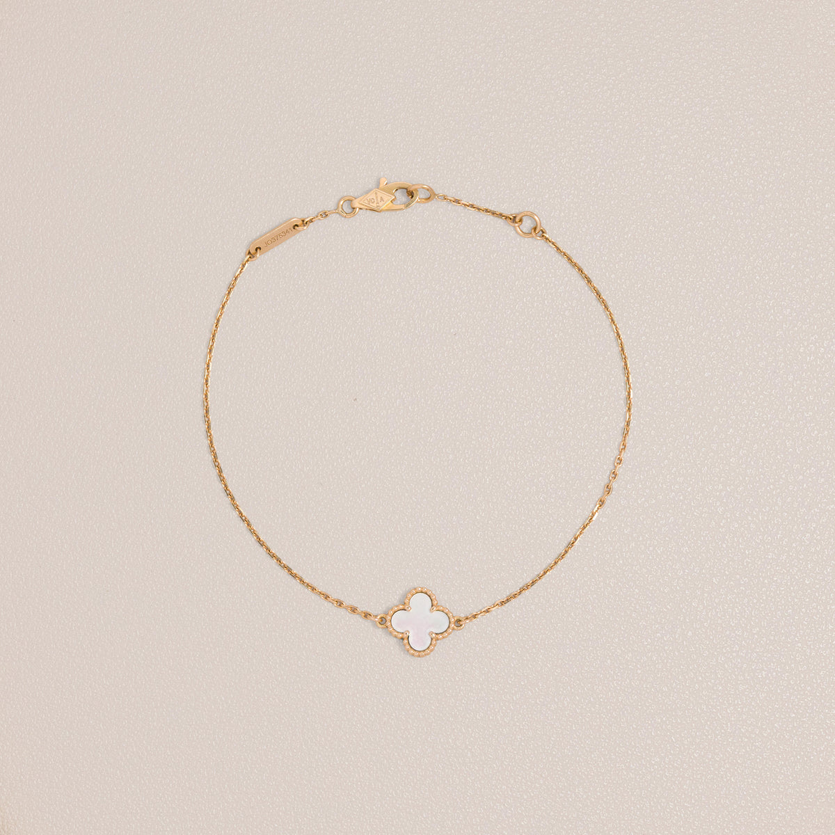 Van Cleef & Arpels 18K Yellow Gold Mother-of-Pearl Sweet Alhambra Bracelet