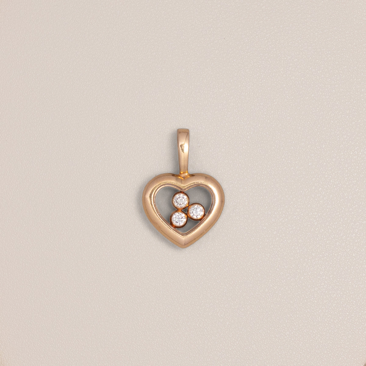 Chopard 18K Rose Gold Happy Diamonds Pendant — full view