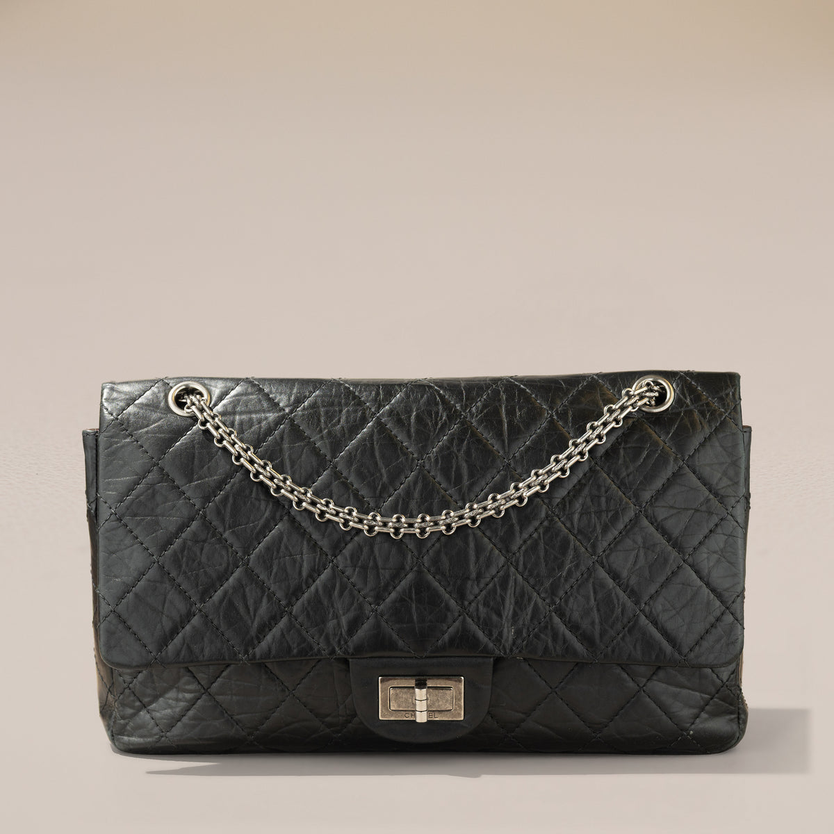 Chanel 2.55 Reissue 227, Black Aged Calfskin