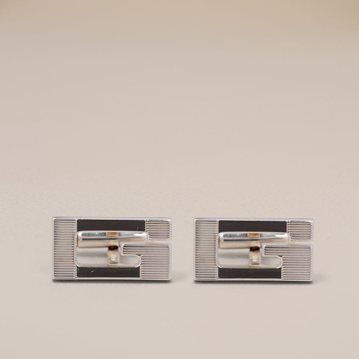 Gucci Sterling Silver Square G Cufflinks