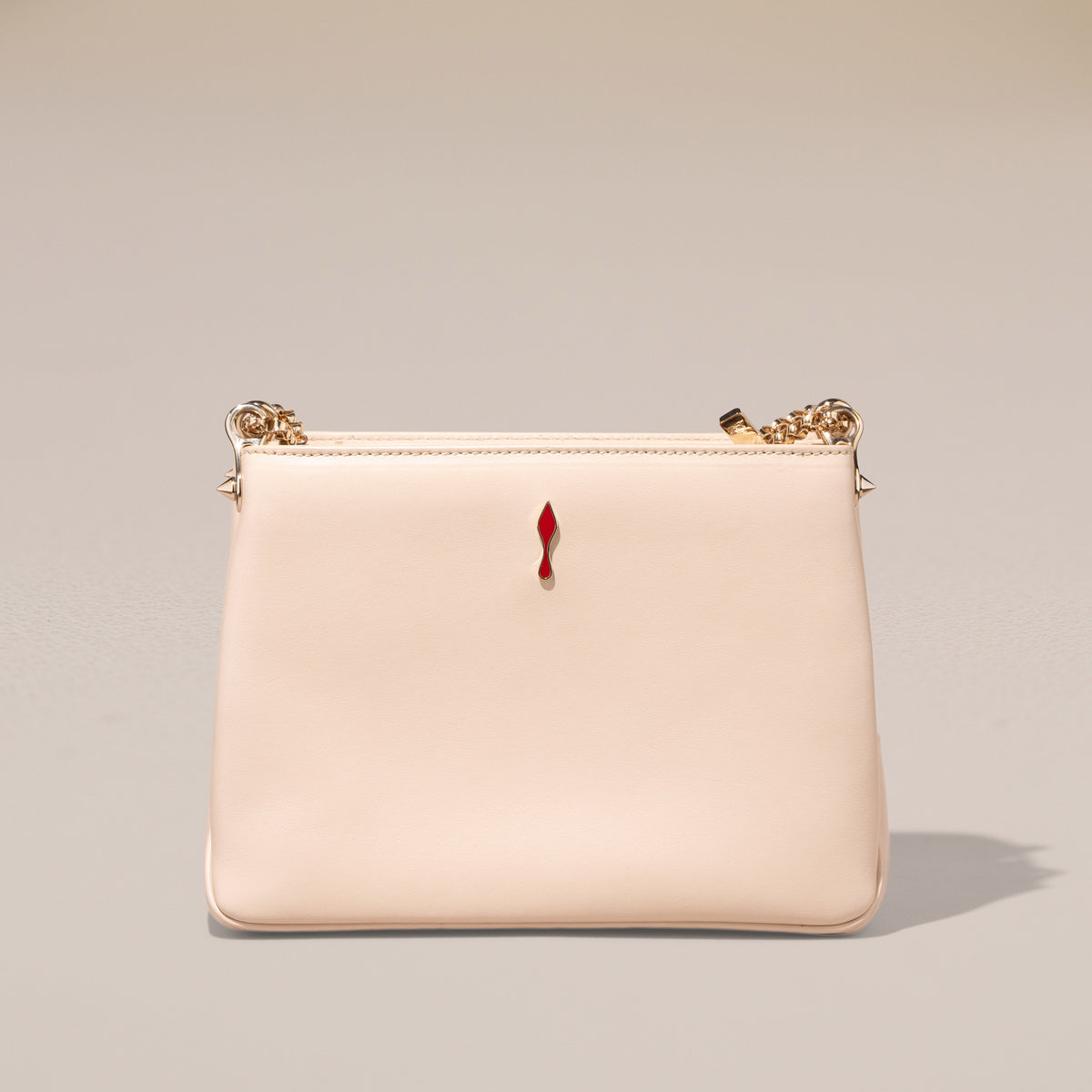 Christian Louboutin Triloubi Small Chain Bag, Ivory Calfskin