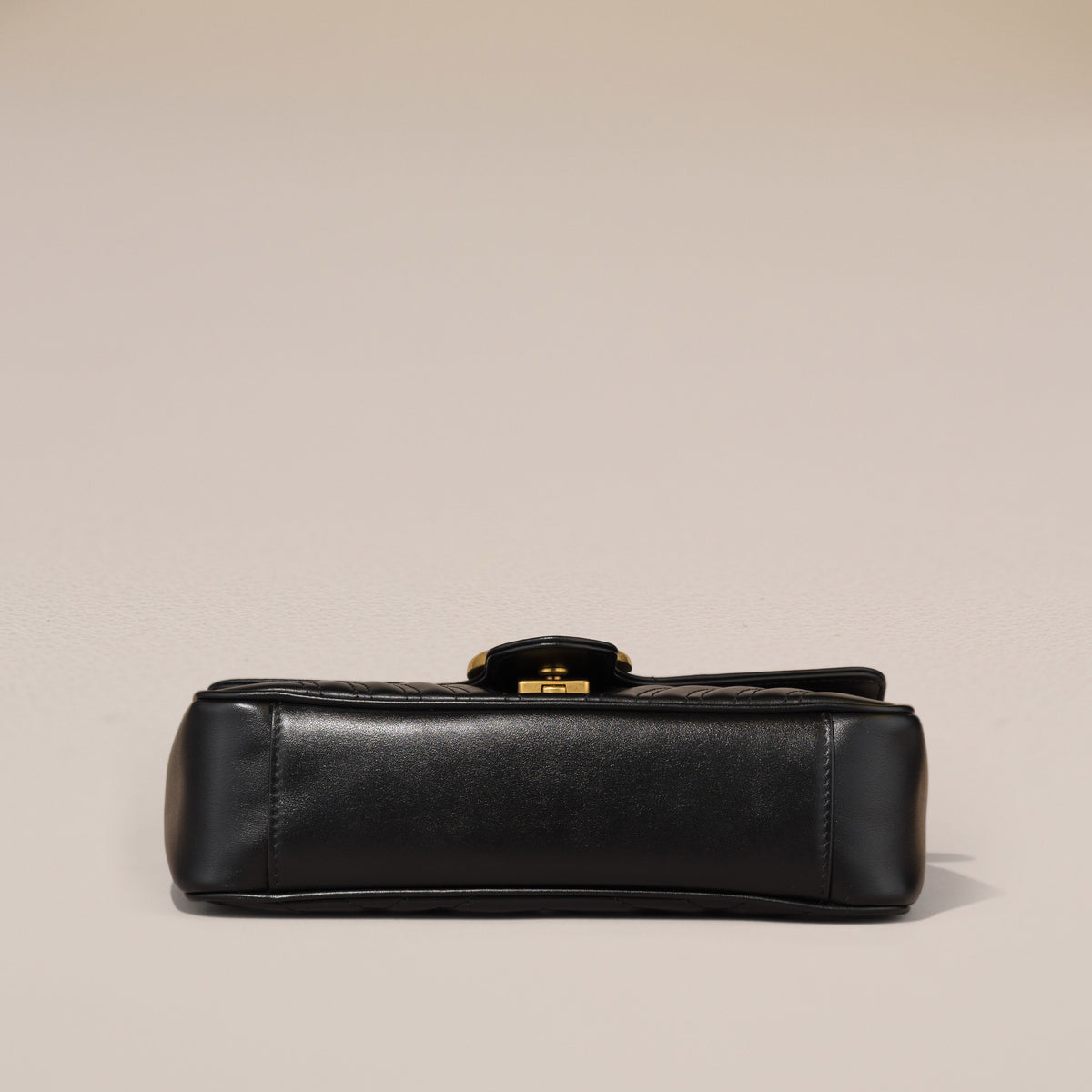 Gucci GG Marmont Small Shoulder Bag, Black Matelassé Leather — base