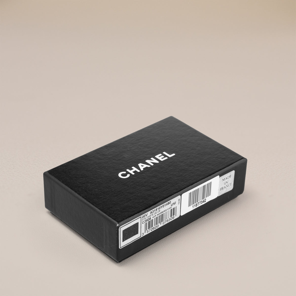 Chanel Classic Card Holder, Black Caviar — Chanel box