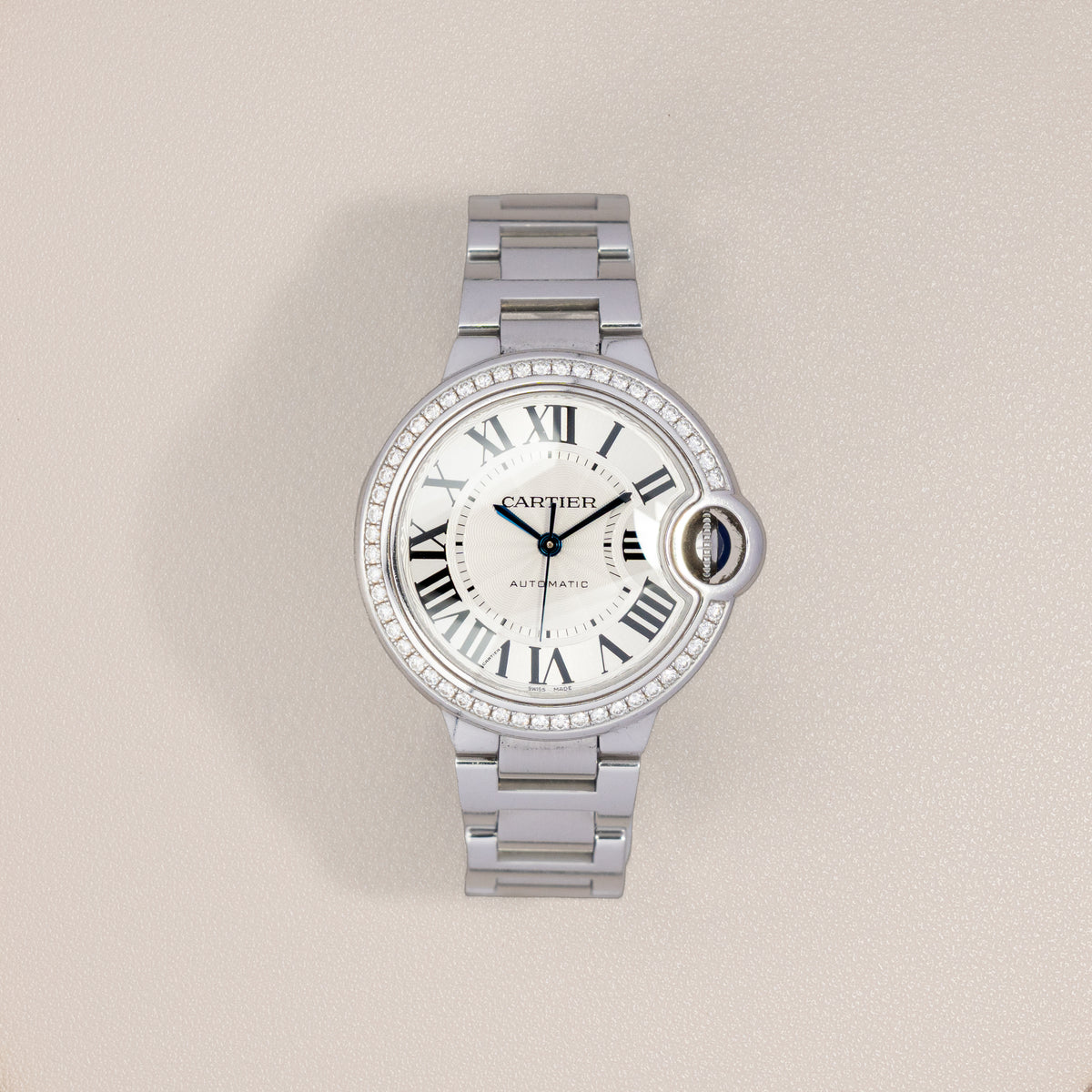 Cartier Ballon Bleu 33 3489, Factory Diamond Bezel (2018)