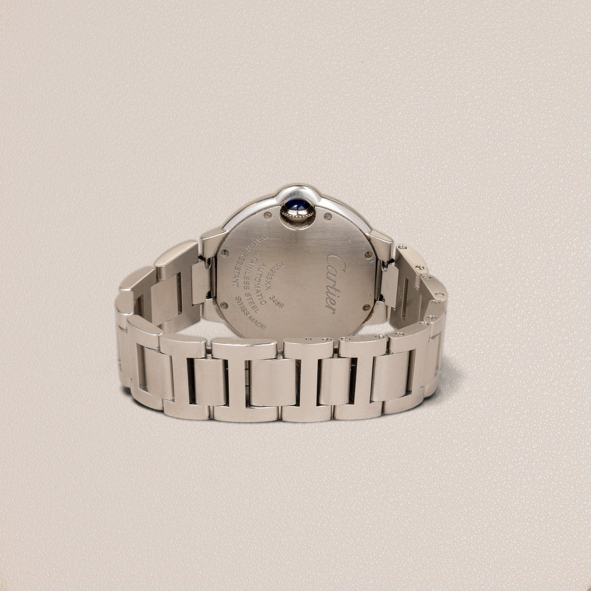Cartier Ballon Bleu 33 3489, Factory Diamond Bezel (2018) — detail