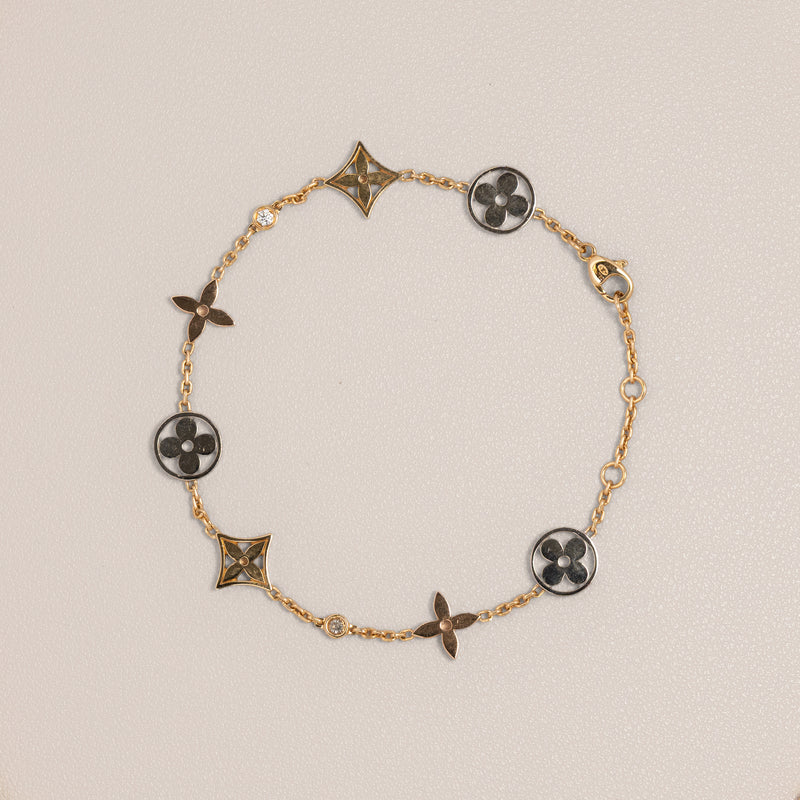 Louis Vuitton 18K Three-Colour Gold Diamond Idylle Blossom Bracelet