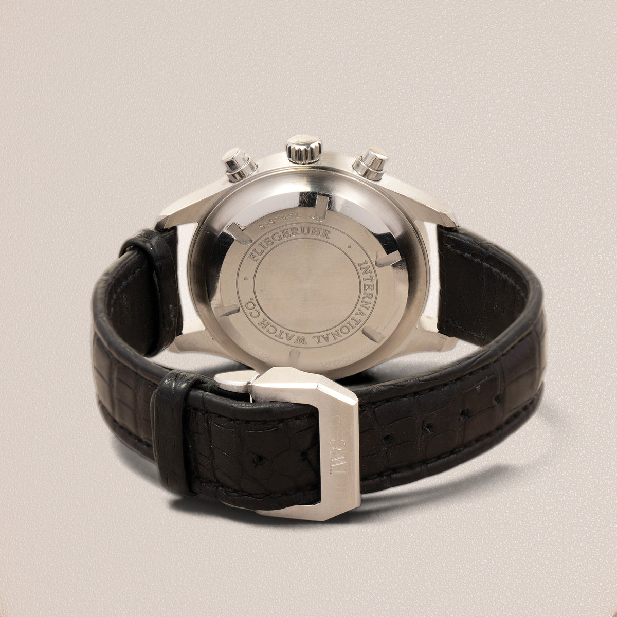 IWC Pilot's Watch Chronograph 3717, Black Dial — detail