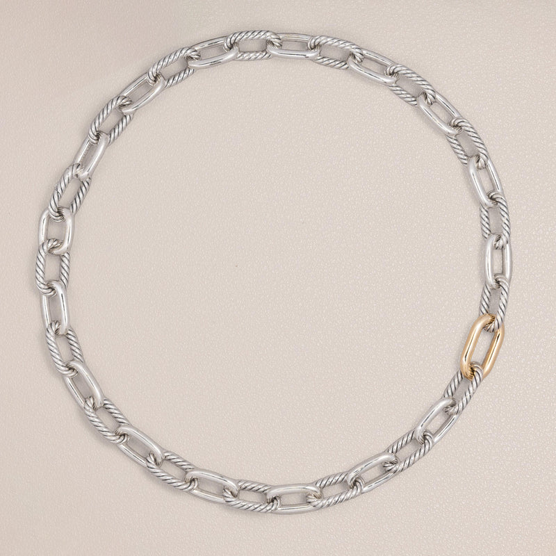 David Yurman Sterling Silver and 18K Gold DY Madison Necklace