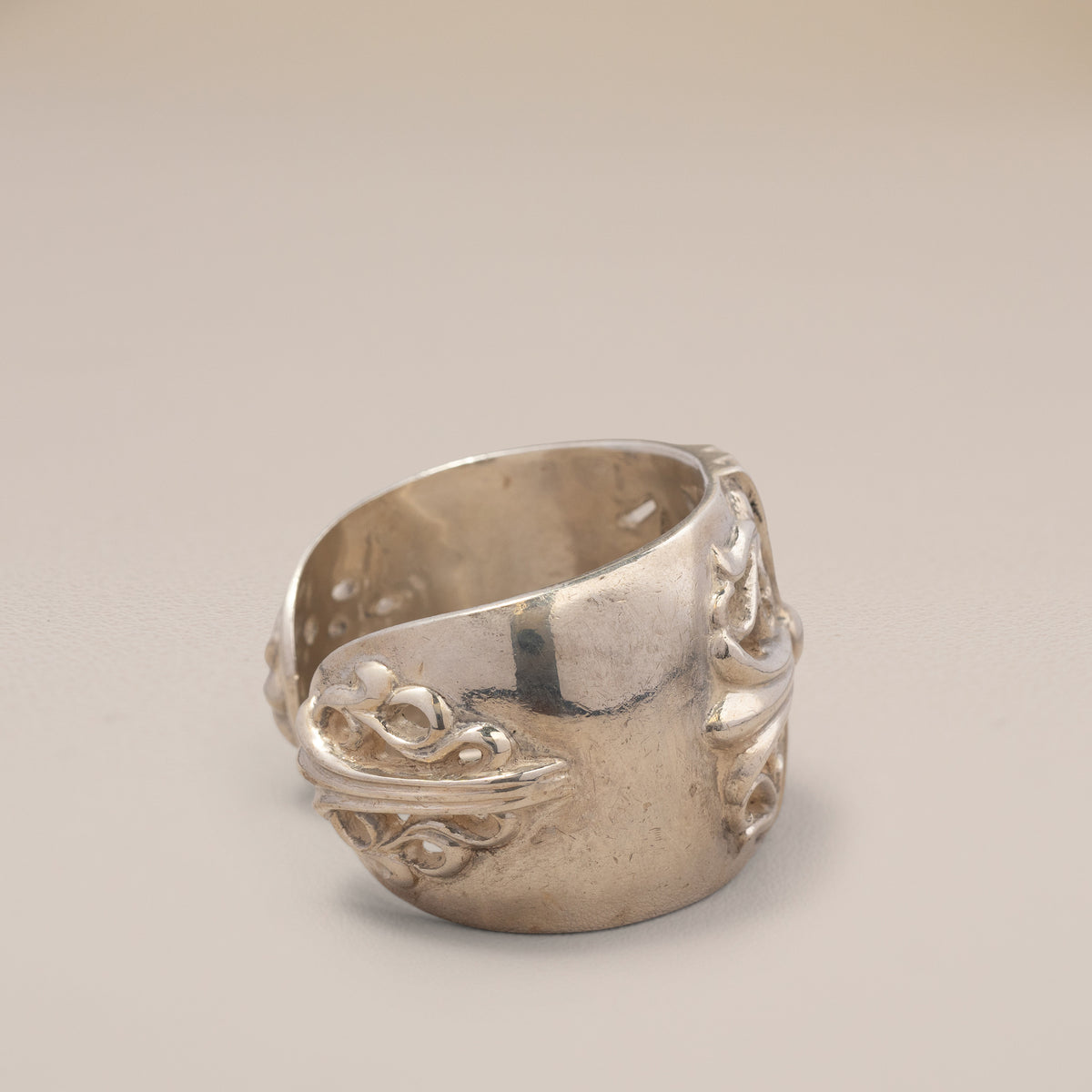 Chrome Hearts Sterling Silver Floral Cross Cuff — detail