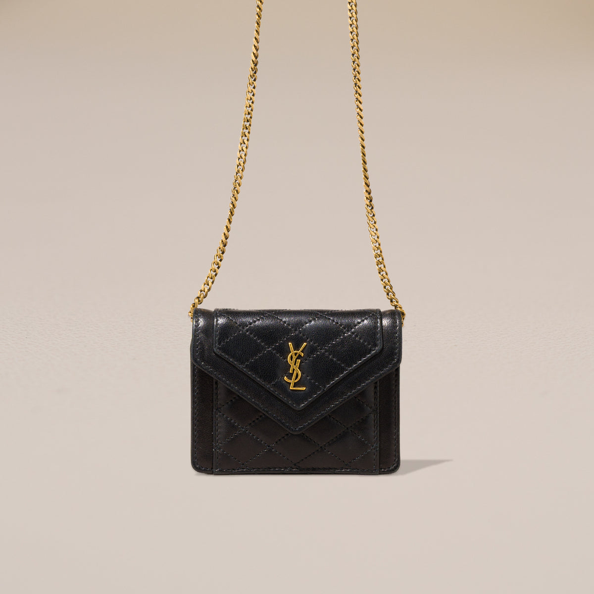 Saint Laurent Gaby Micro Bag, Black Quilted Lambskin