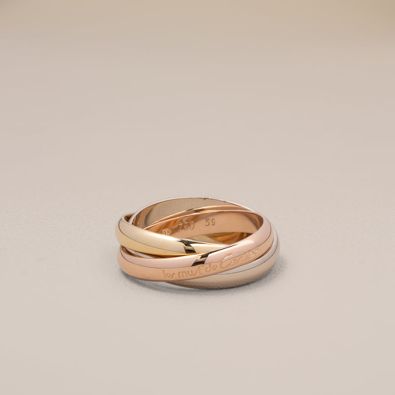 Cartier 18K Three-Colour Gold les must de Cartier Trinity Ring, Size 59