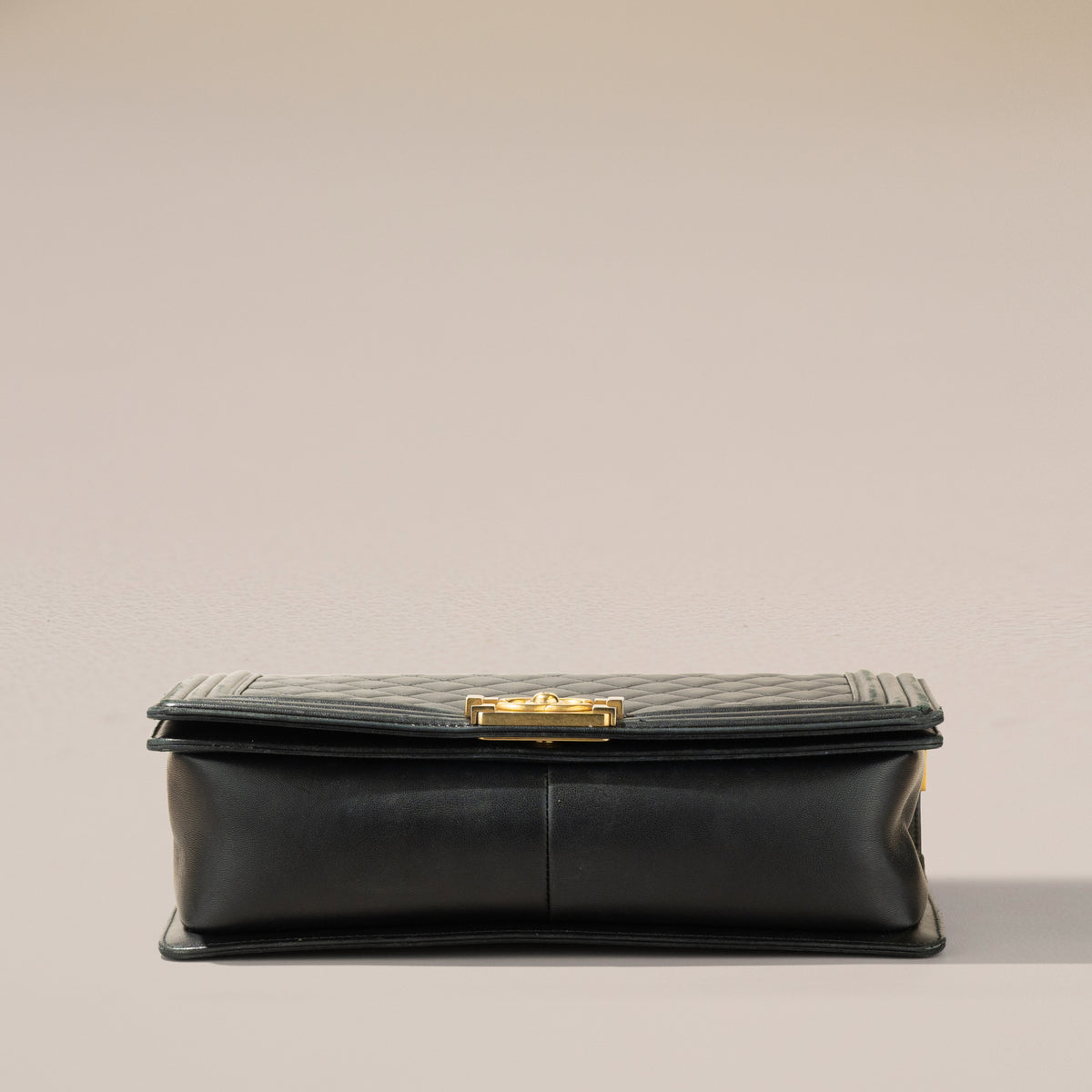 Chanel New Medium Boy Bag, Black Lambskin — base
