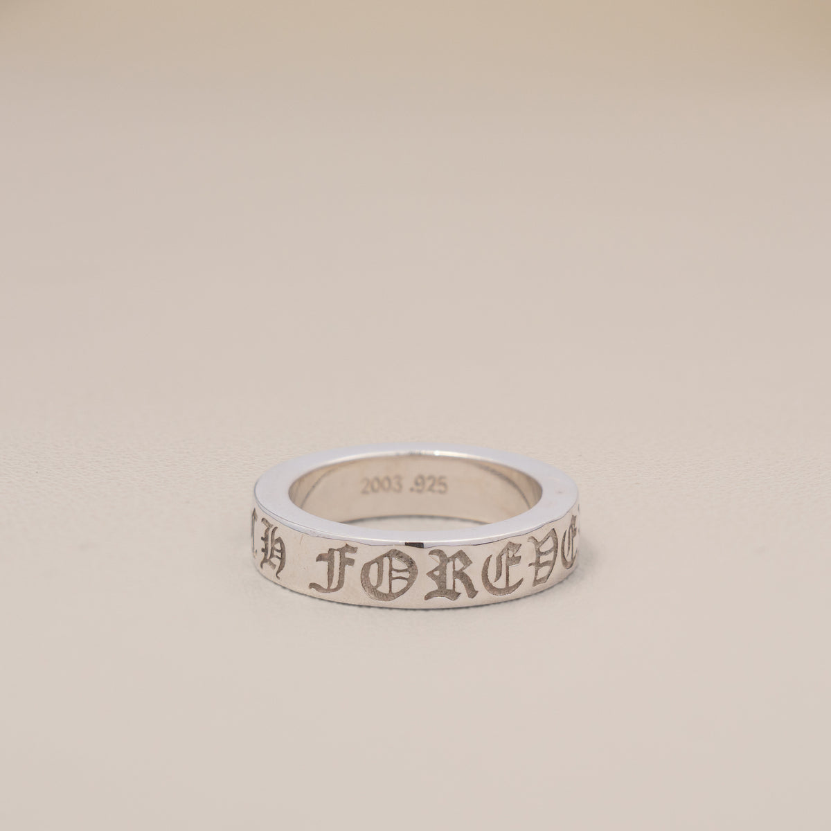Chrome Hearts Sterling Silver CH Forever Band Ring, Size 8½