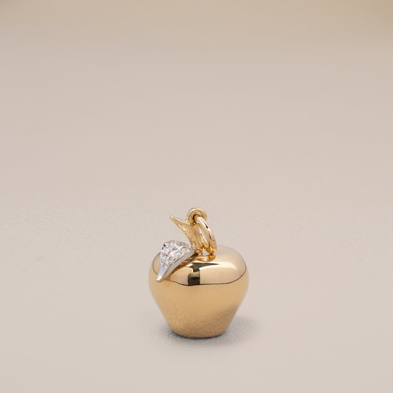 Tiffany & Co. 18K Yellow Gold Diamond Apple Charm