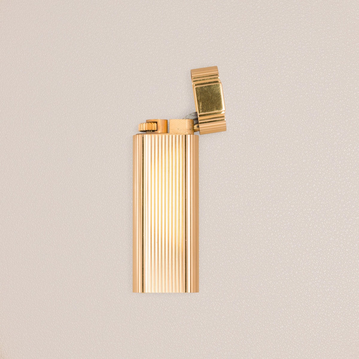 Cartier Oval Godron Lighter, Gold-Plated — open
