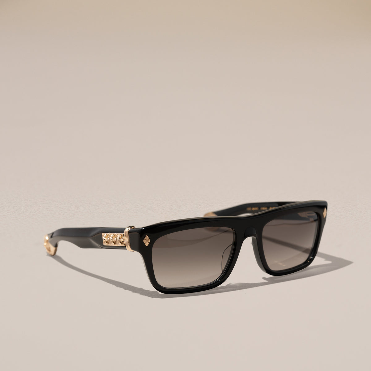Chrome Hearts Sluss Bussin II Sunglasses, Black, 18k Gold-Plated — three-quarter view