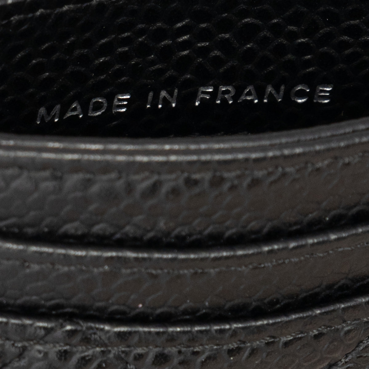 Chanel Classic Card Holder, Black Caviar — detail