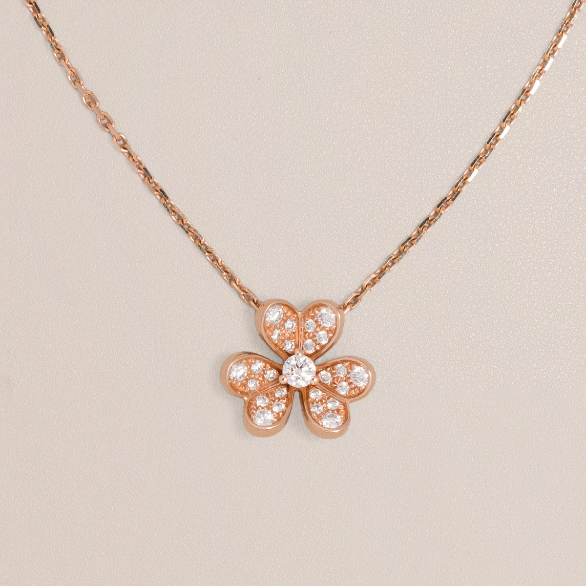 Van Cleef & Arpels 18K Rose Gold Diamond Mini Frivole Pendant