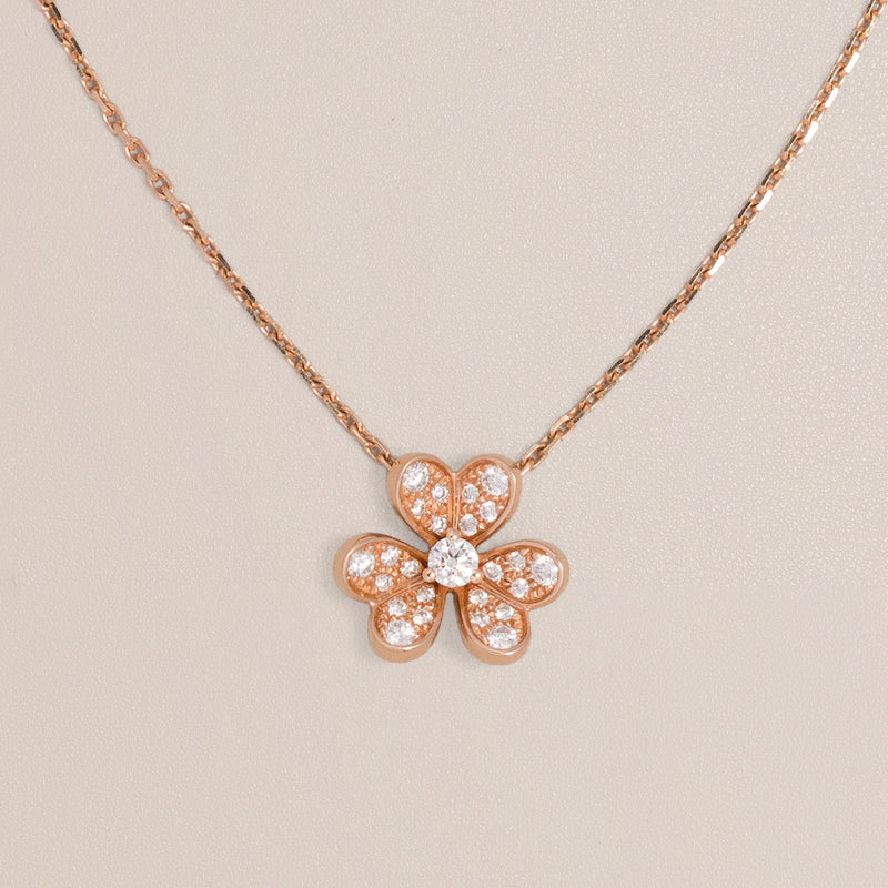 Van Cleef & Arpels 18K Rose Gold Diamond Mini Frivole Pendant