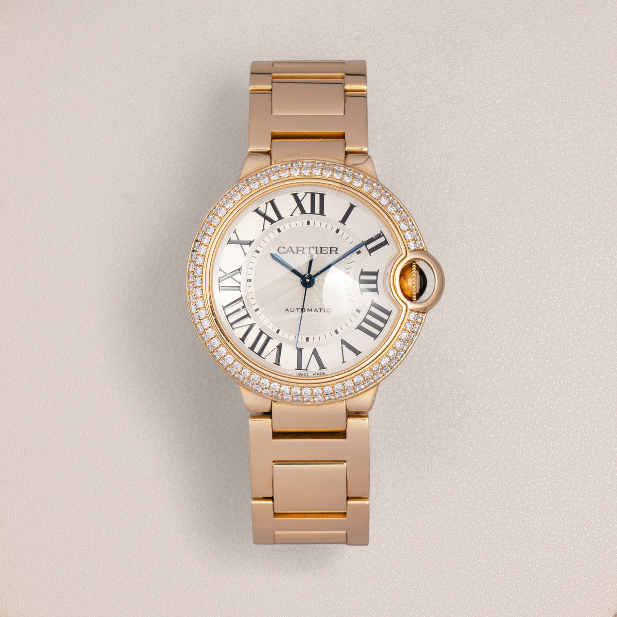 Cartier Ballon Bleu 36 WE9004Z3, 18K Yellow Gold, Factory Diamond Bezel (2013)