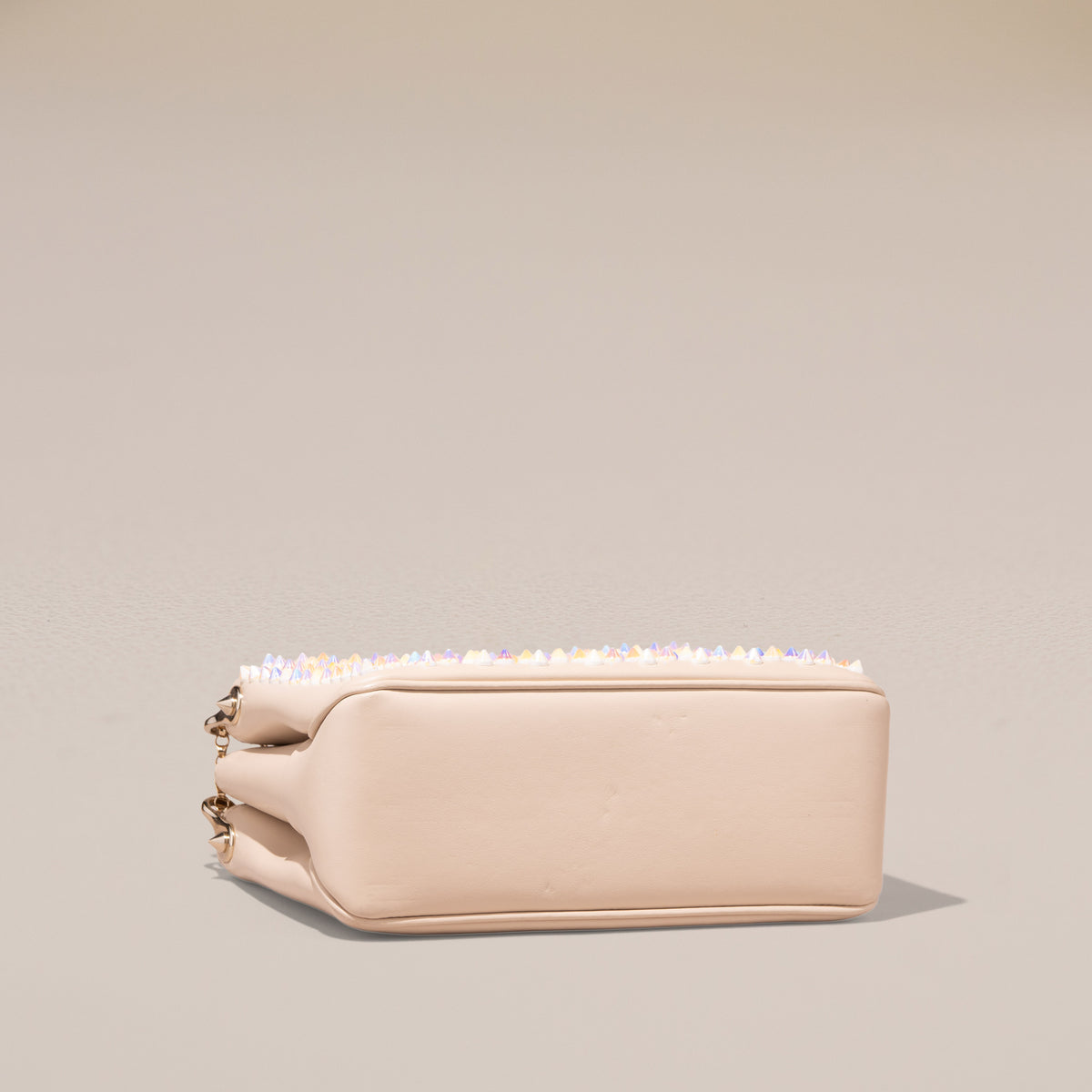 Christian Louboutin Triloubi Small Chain Bag, Ivory Calfskin — side