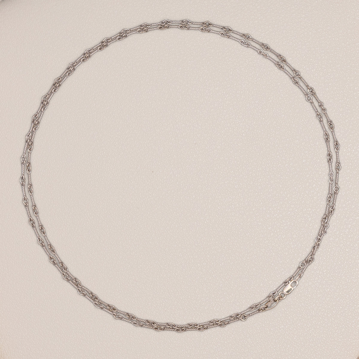 Chrome Hearts 18K White Gold Twist Chain Necklace
