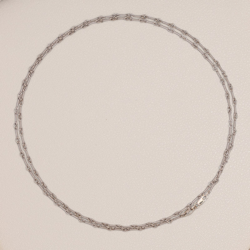 Chrome Hearts 18K White Gold Twist Chain Necklace