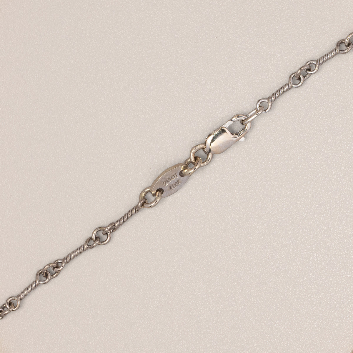 Chrome Hearts 18K White Gold Twist Chain Necklace — detail